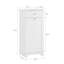 Tilt Out Laundry Hamper Cabinet, Bathroom Storage Cabinet with Drawer and Removable Basket, Freestanding Narrow Laundry Sorter for Small Spaces, White-1603561177