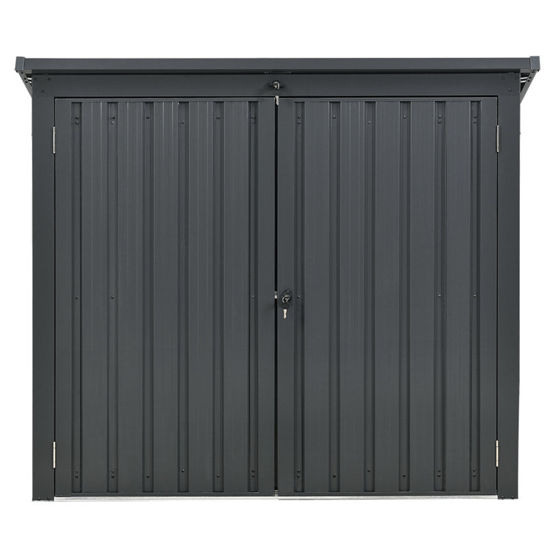 5 ft. 2 in. W x 3 ft. 4 in. D Metal Horizontal Garbage Shed