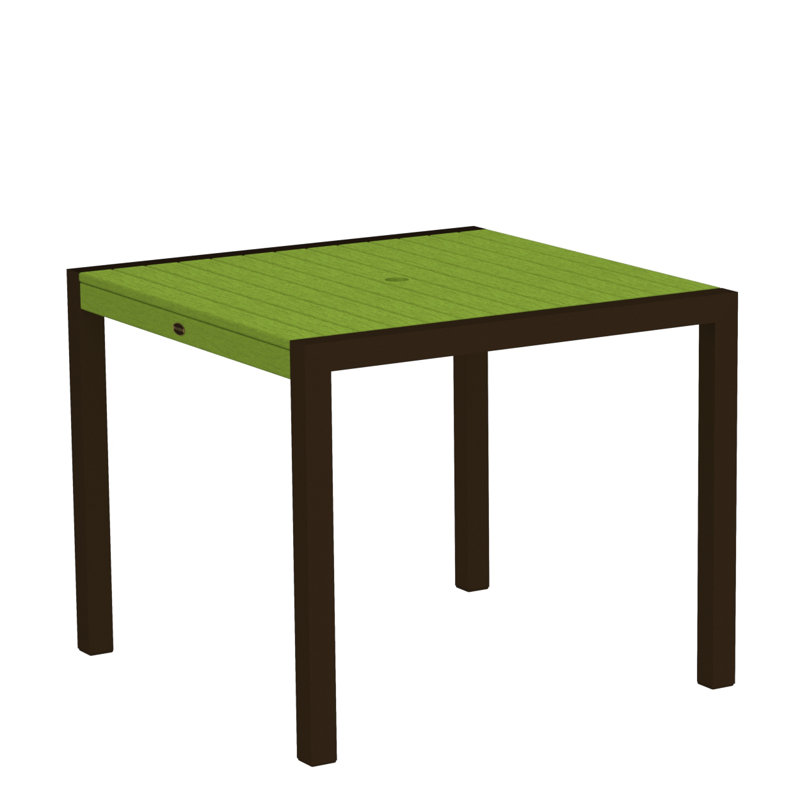Table de salle à manger POLYWOOD MOD, Limette, Bronze texturé, L 35,18 po x P 35,18 po