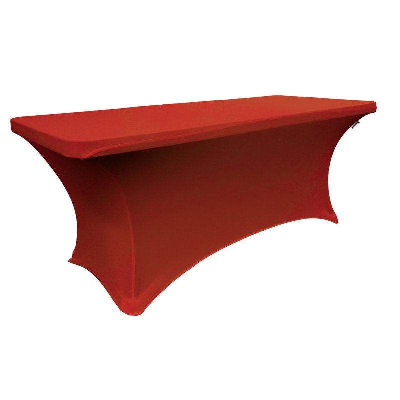 Riviere Spandex Rectangular Tablecloth, 72"L X 30"W X 30"H, Red