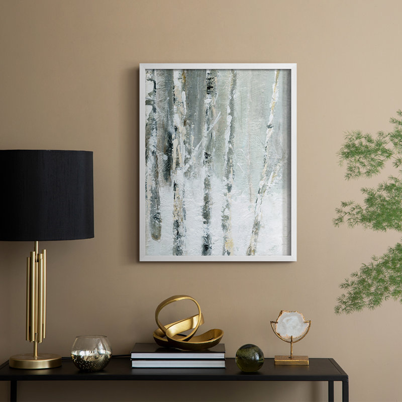 Impression encadrée «Snowy Birch III» - bois massif, H 11 po x l 9 po, Blanc