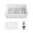 KARAMAG 30" Rectangular Single Deep Bowl Farmhouse Apron Kitchen Sink with Grid and Strainer, White