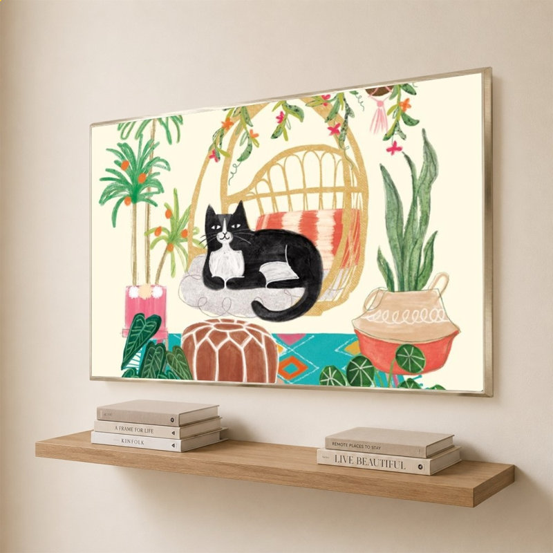 «Urban Jungle VIII Spring» par Mary Urban - Impression sur toile, H 44 po x l 64 po, Champagne