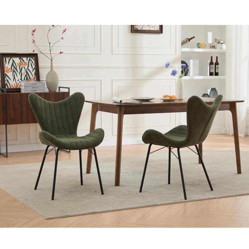 49cm H Upholstered Metal Accent, Green