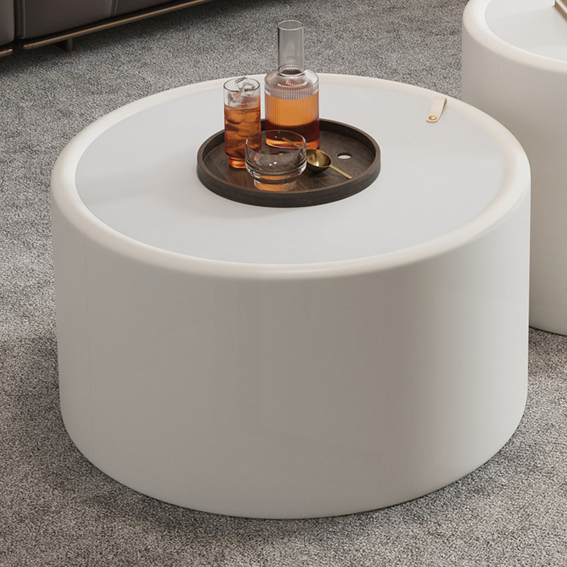 Table basse ronde, Blanc, crème
