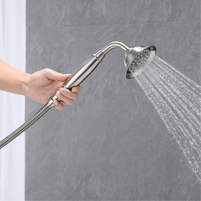 Robinet de baignoire autoportant en laiton massif en nickel brossé - Performance fiable et à long terme avec soupape de dérivation pour contrôler facilement la direction du débit d'eau