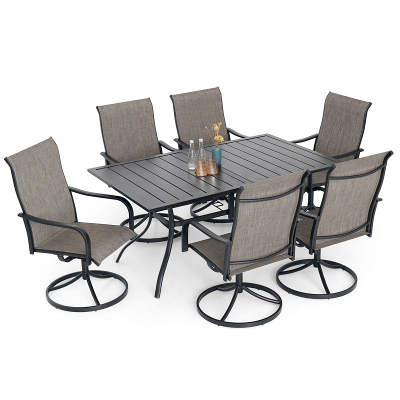 Ensemble de salle à manger rectangulaire pour 6 personnes 63 po Callaghn, Brown
