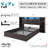 Shila 45.1" Lift Up Storage Bed Frame with Charging Station, LED Bookcase Headboard & 2 Side Shelf,Full Size, Black-105505026-105505025