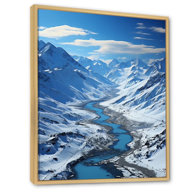 Burchinal Alaska Glacial Flow II - impression, H 32 po x l 24 po x P 1 po, Cadre naturel flottant
