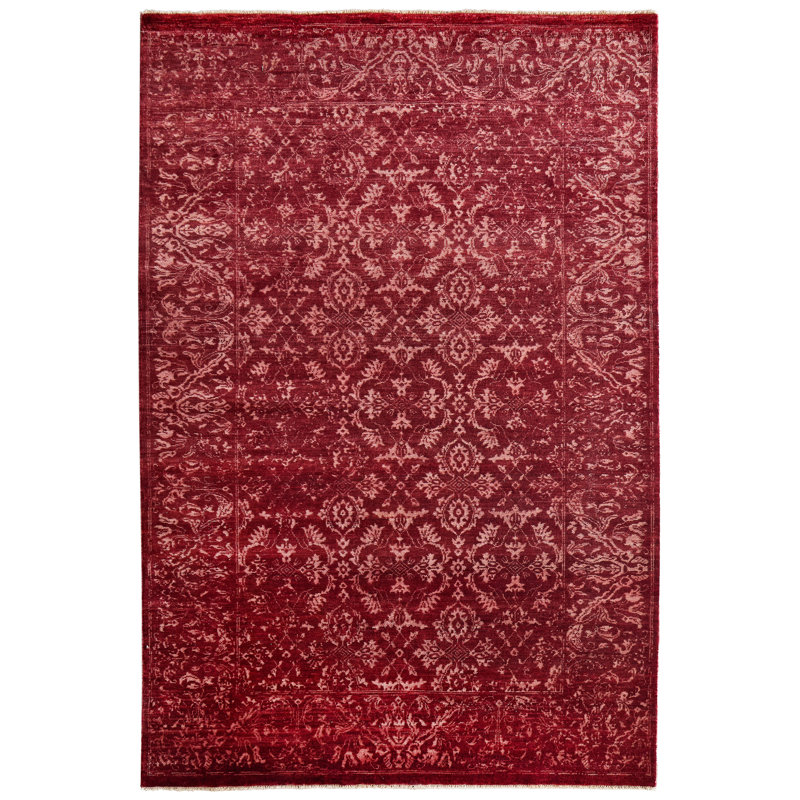 Tapis rouge à motif cachemire Tesoro II, Rectangle 5 pi 6 po x 8 pi 6 po