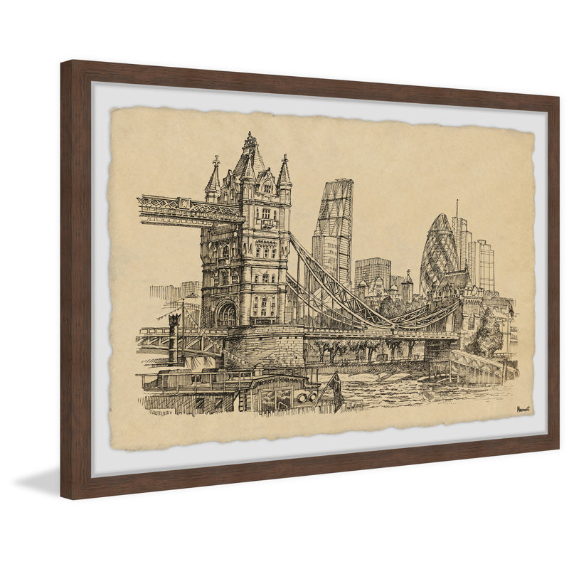 London Cityscape - Single Picture Frame Print, 20cm H x 30cm W x 3.81cm D