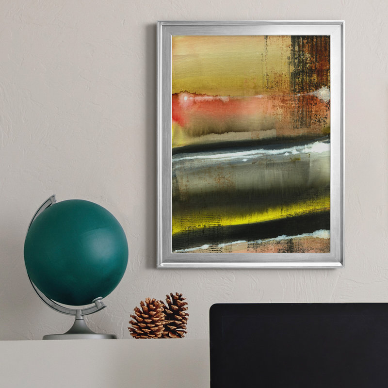 Desert Night I - Peinture sur toile encadrée, H 22,5 po x l 30,5 po x P 1,5 po, Argent