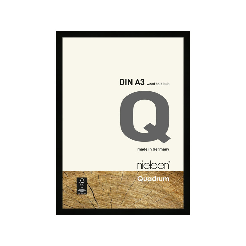 nielsen Quadrum Wooden Picture Frame With Glass Front, Black, 42cm H x 29.7cm W x 2.5cm D