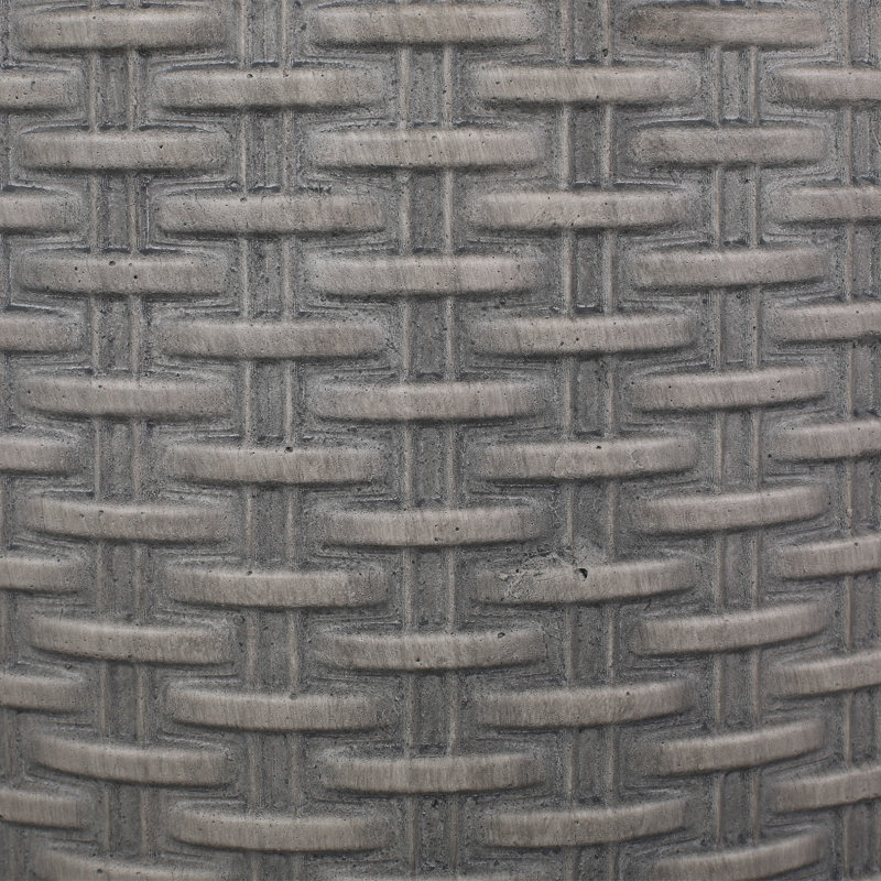 Table d'appoint d'extérieur en béton léger - ronde 15,75 po, motif panier