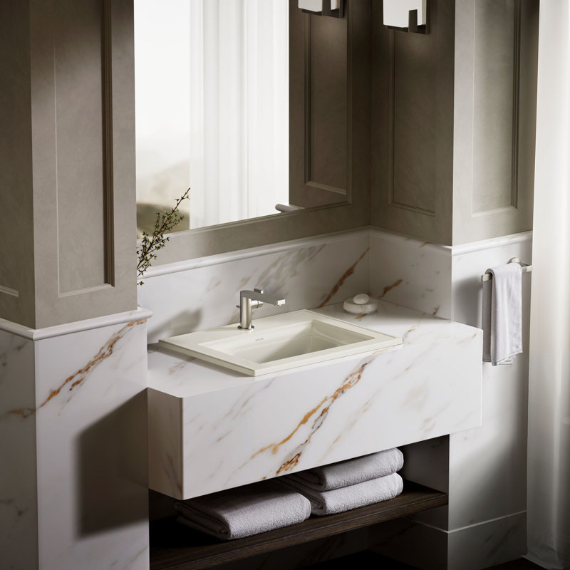 Memoirs® Stately Drop-in Bathroom Sink, Biscuit, Single Hole