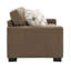 Causeuse contemporaine en tissu suède brun Darya avec 3 coussins