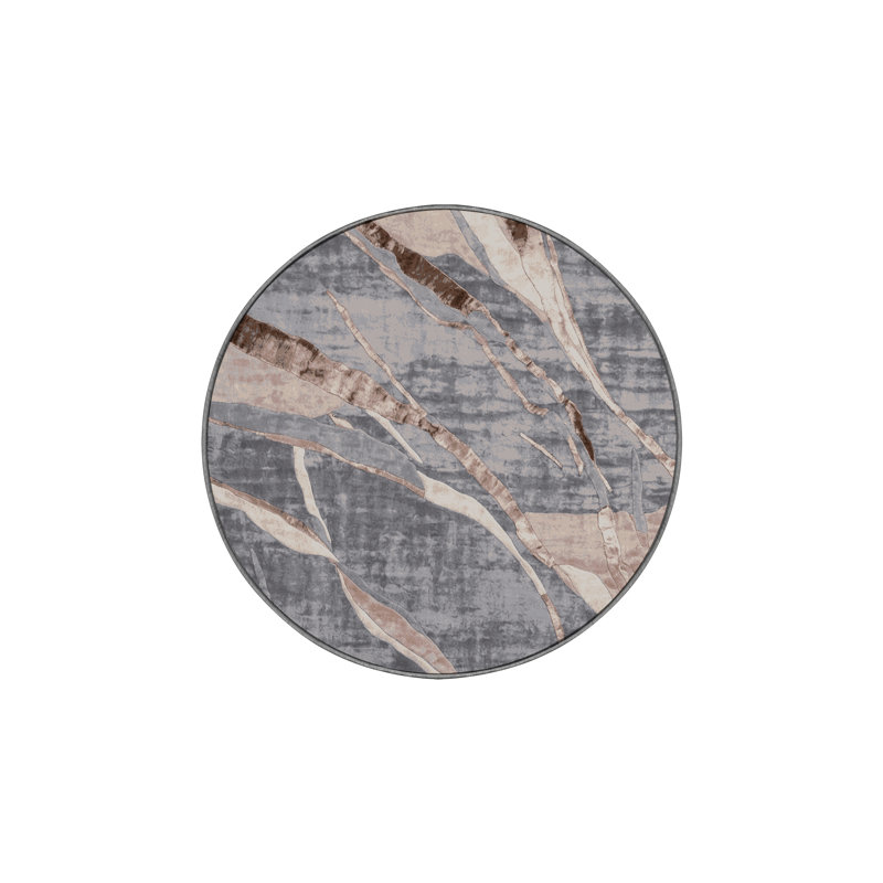 Tapis rose soyeux et moelleux, Rond 8 pi