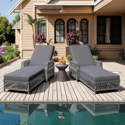 77.5" Long Reclining Chaise with Cushions