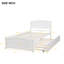 Lit plateforme simple avec lit gigogne blanc - Bois élégant pour une chambre à coucher de qualité-1814555323