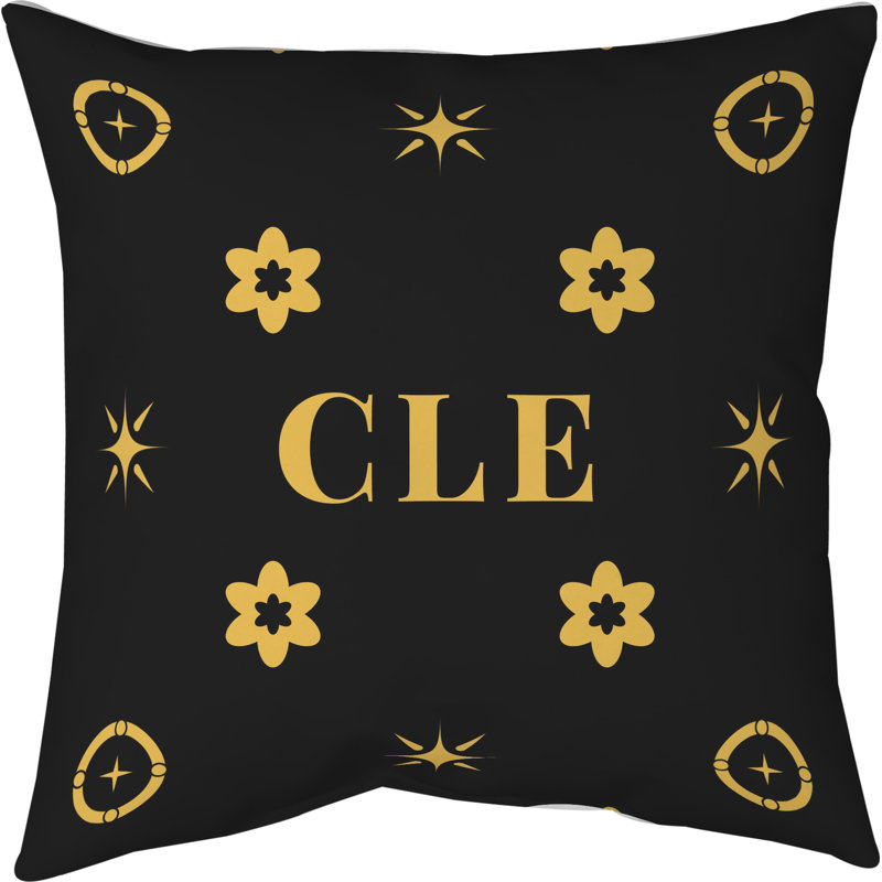 Oreiller Cleveland Basketball, H 26 po x l 26 po, Or/noir