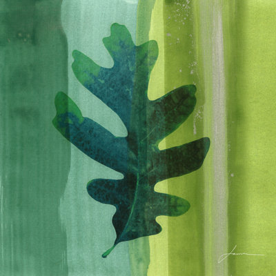 Silver Leaf Tile III by James Burghardt - Wrapped Canvas Painting
