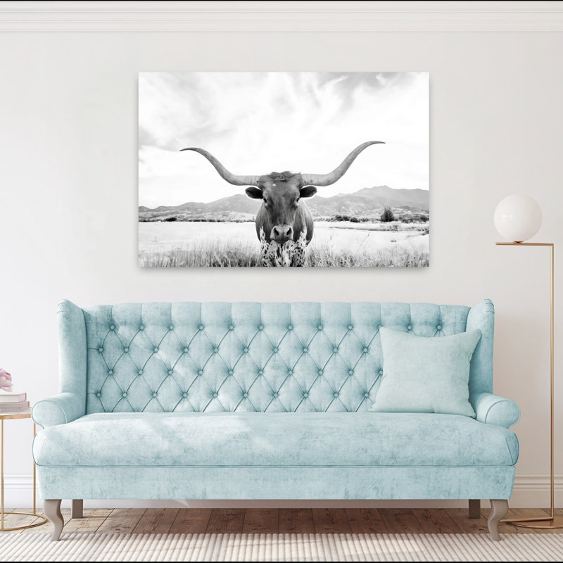 Art mural contemporain Longhorn, 40" H x 60" W