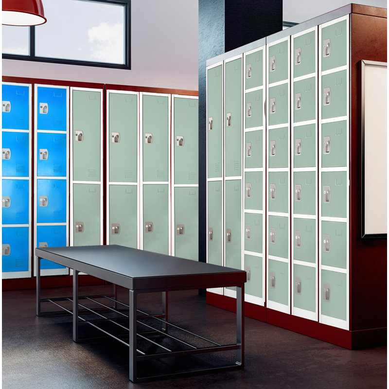 Misty Green Steel 6-Door Storage Locker with Key Lock