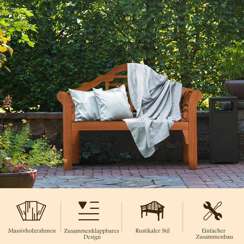 Desbois Solid Wood Teak Outdoor Bench