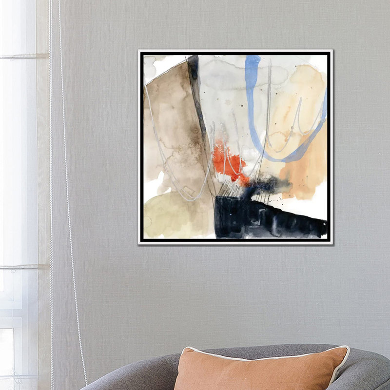 « Abstract coordonnées V » par Jennifer Goldberger, reproduction d’art, H 26 po x l 26 po x P 1,5 po, Toile blanche encadrée