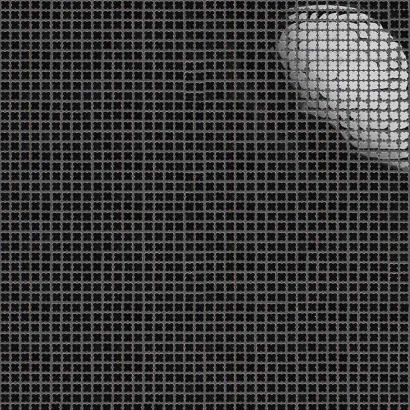 Carreau de mosaïque en porcelaine 12 po x 12 po Fioretti, Noir