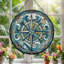 Panneau de vitrail Compass Rose, H 12 po-357800208