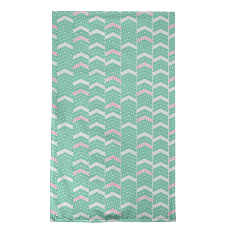 Stephenie Tea Towel Kitchen Towel, Sea Green/Pink, Cotton Twill