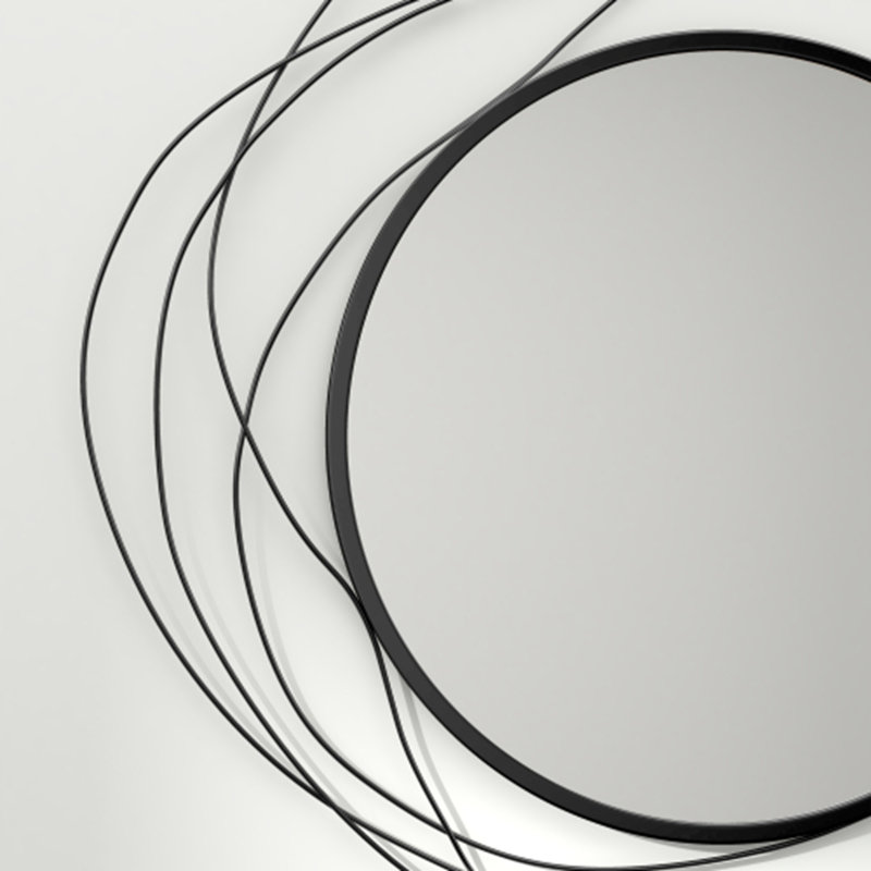 Miroir moderne en métal, Noir
