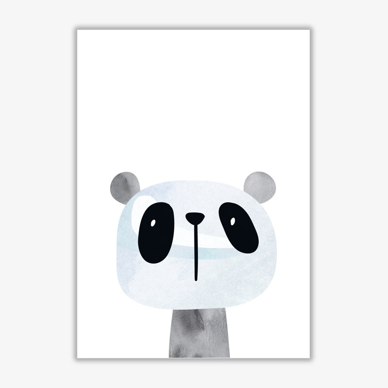 Scandi Panda - Painting, 42 cm H x 30 cm W x 1 cm D, No Frame