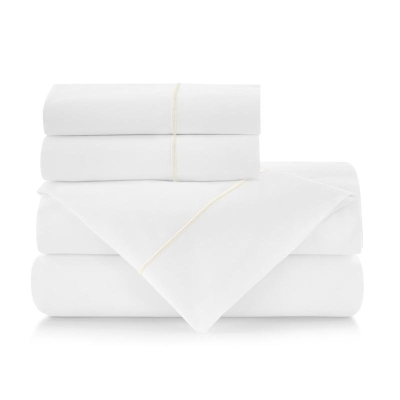 Boutique 200 100% Cotton Sheet Set, Queen Sheet Set with 2 Pillowcases, Pearl