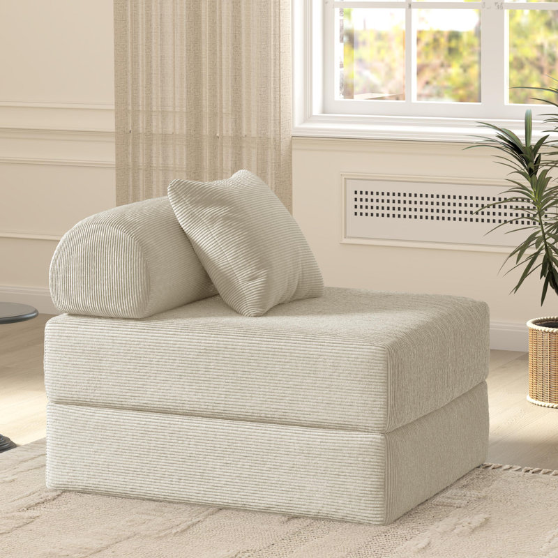 Jordan 31.5''Convertible Sleeper Chair Bed, Beige