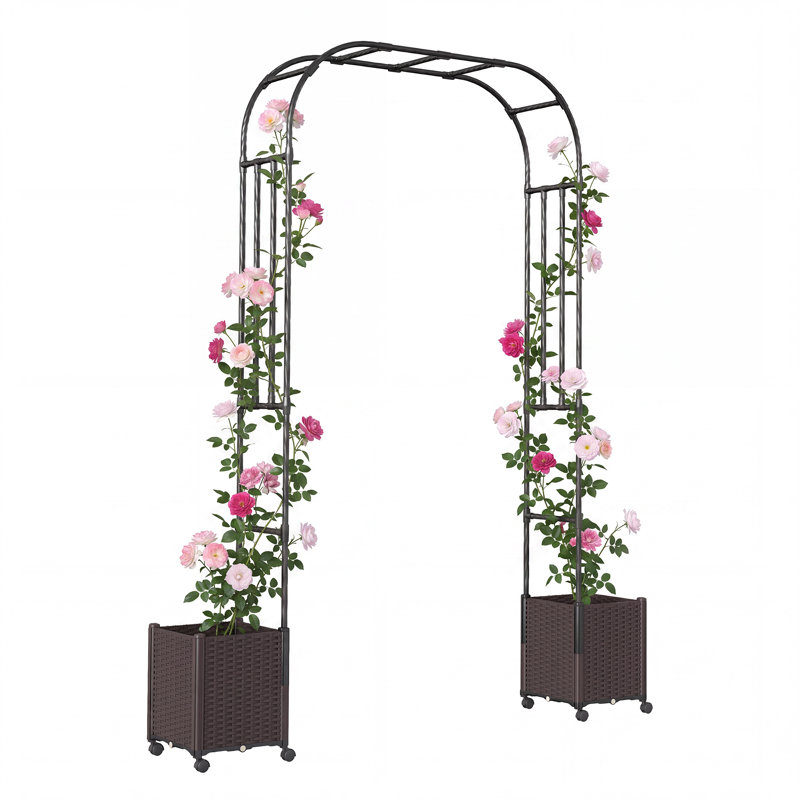 Jardinière en métal enduit de polyéthylène, 59,06 x 15,75 x 90,55 pouces