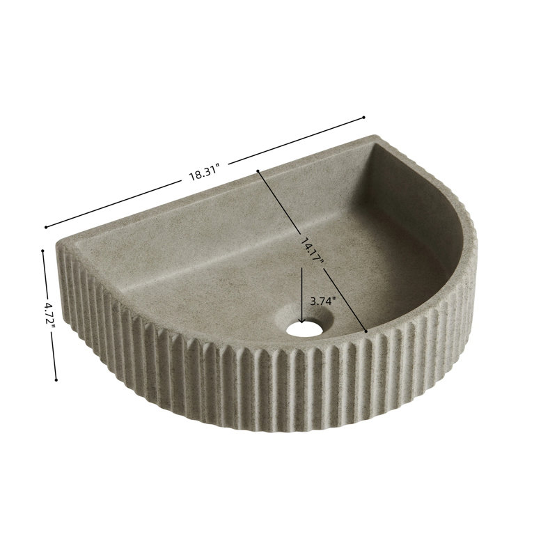 Freestanding Standard Free Standing Single Double Single Vanity Bathroom Vanity With Concrete Top, Grey, Gray