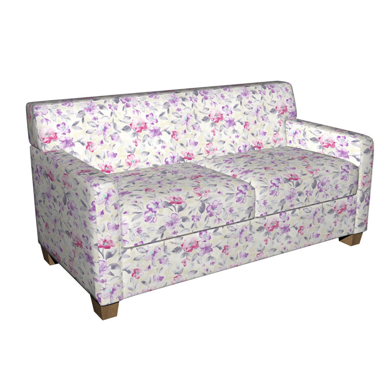Tissu à imprimé floral, Mauve / Gris