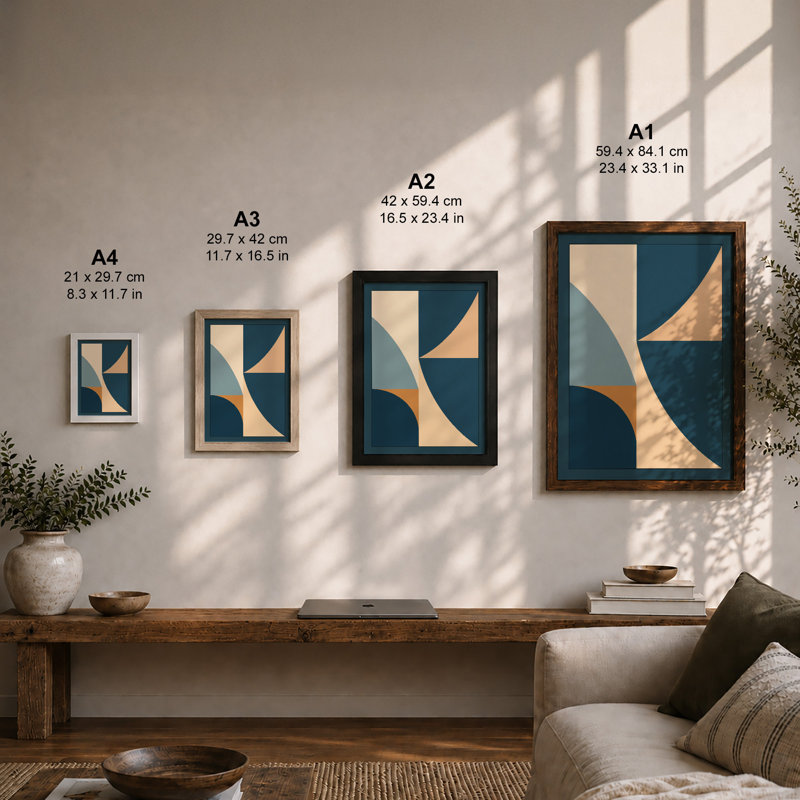Modernist Composition Mid-Century - Framed Print, Unframed, A3 - 42.0 x 29.7 cm