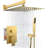 High Pressure Rainfall Shower System With Handheld Combo, Wall Mounted Shower Faucet Set With Rough-In Valve And Trim Kit, Cupc Certified For Water Hammer Prevention-114406165