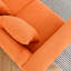 Canapé modulaire 3 places en tissu orange, 81 pouces pour le bureau, design moderne épuré et pieds à structure douce