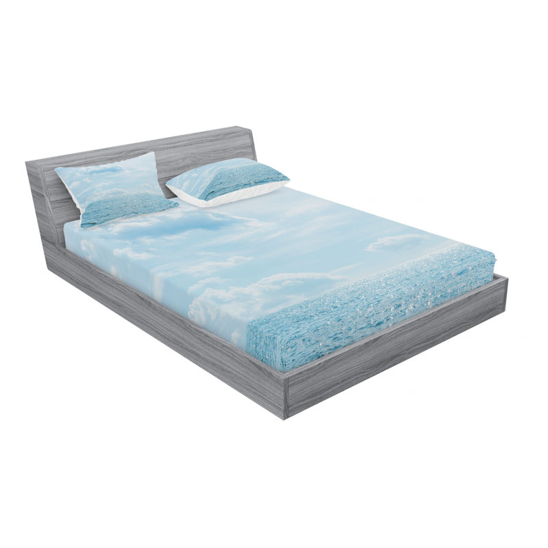 Clouds Microfiber Sheet Set, Full Sheet Set with Fitted Sheet