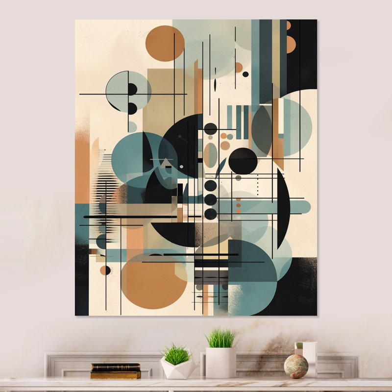 Décoration murale en métal bleu et noir géométrique III - Minimalisme, H 32 po x l 16 po x P 1 po