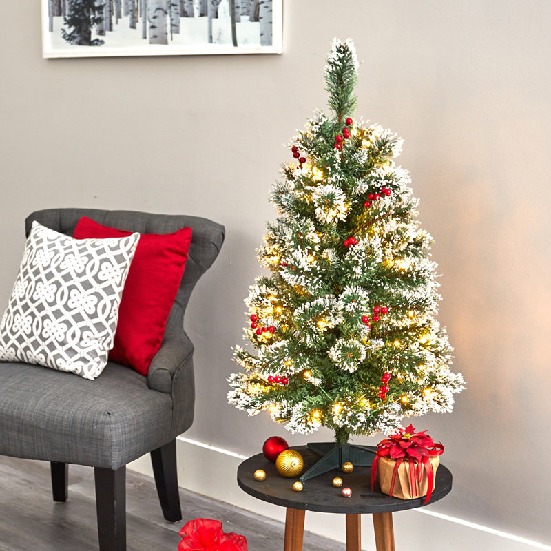 Lighted Artificial Christmas Tree, 3' H