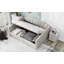 Lit de jour rembourré avec rangement inférieur, taille double, beige