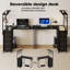 L-Shaped Metal Base Computer Desk with Power Outlet