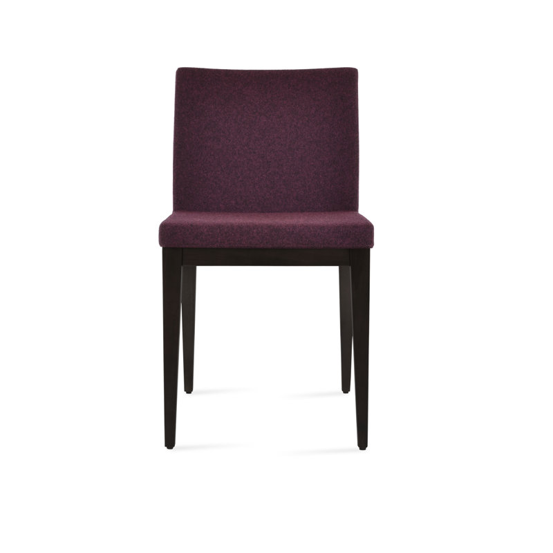 Chaise de salle à manger en bois Aria, Wengé, Laine marron foncé