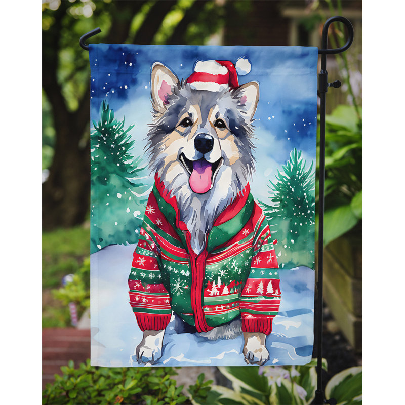 Polyester double face Noël, H 15,5 po x l 11,25 po