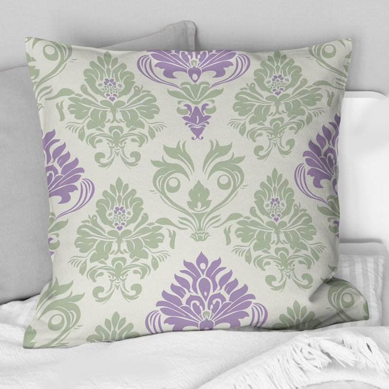 Coussin Damask, H 16 po x l 16 po, Carrée